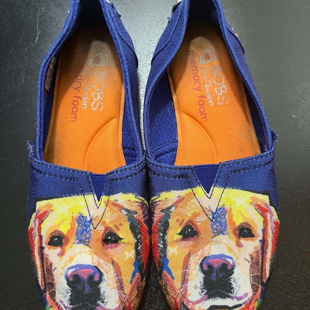 BOBS from Skechers Blue Dog Print Women's Shoes